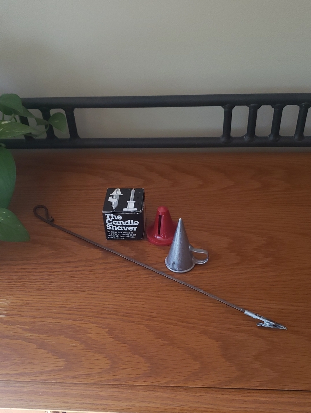 Vtg Candle Tools (3): The Candle Shaver, Pewter Snuffer & Long Matchstick Holder